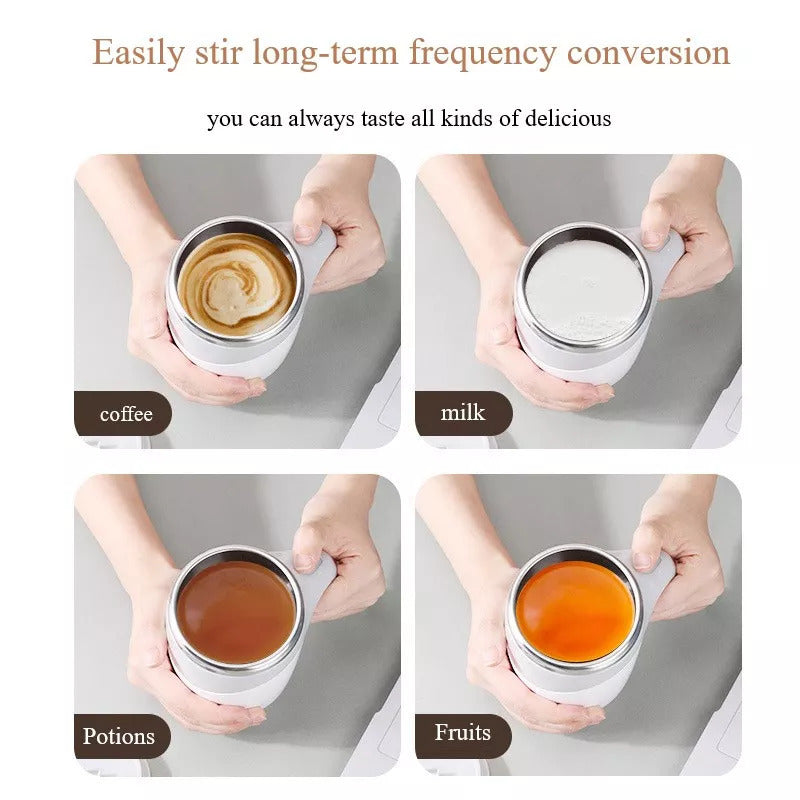 Rechargeable Automatic Magnetic Stirring Cup – Lazy Coffee, Milkshake & More